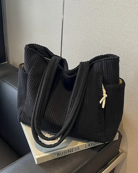 TILDA | RIBBED TOTE BAG WITH CORD DETAIL
