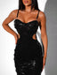 Stormi | Pearl Sequin Midi Dress