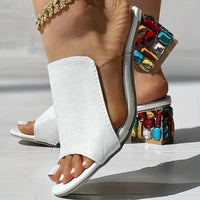 Women's Croc Embossed Rhinestone Heels