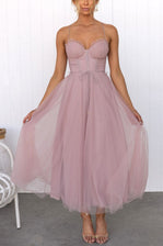 Women's Corset Tulle Midi Dress