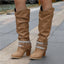 Women’s Studded Strap Slouch Knee High Boots
