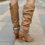 Women’s Studded Strap Slouch Knee High Boots