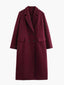 Women’s Burgundy Double Breasted Wool Coat