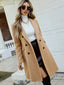 Women’s Camel Double Breasted Knee Length Overcoat