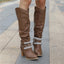 Women’s Studded Strap Slouch Knee High Boots