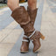 Women’s Studded Strap Slouch Knee High Boots