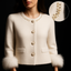 Women’s Cashmere Cardigan with Pearl Details & Fur Trim – ANGELINA