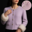Women’s Cashmere Cardigan with Pearl Details & Fur Trim – ANGELINA