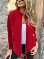 Women's High Collar Winter Coat | Zip Front Coat with Pockets