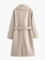 Women’s Belted Coat with Faux Fur Collar