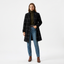 Women’s Long Check Coat with Lapel Collar