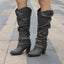 Women’s Studded Strap Slouch Knee High Boots