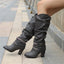 Women’s Studded Strap Slouch Knee High Boots