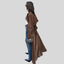 Women’s Brown Suede Effect Longline Trench Coat