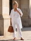 3 Piece Loungewear Set | Relaxed Fit Top, Wide Leg Pants 10