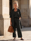 3 Piece Loungewear Set | Relaxed Fit Top, Wide Leg Pants 12