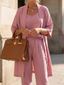 3 Piece Loungewear Set | Relaxed Fit Top, Wide Leg Pants 2