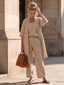 3 Piece Loungewear Set | Relaxed Fit Top, Wide Leg Pants 5