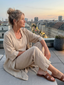 3 Piece Loungewear Set | Relaxed Fit Top, Wide Leg Pants 8