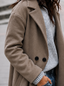 Women's Oversized Knee-Length Coat with Lapel Collar