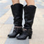 Women’s Studded Strap Slouch Knee High Boots