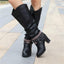 Women’s Studded Strap Slouch Knee High Boots