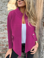 Women's High Collar Winter Coat | Zip Front Coat with Pockets