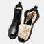 Ankle Boots | Faux Leather, Fleece-Lined, Lace-Up 0
