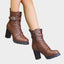 Ankle Boots | Lace-Up Front, Block Heel, Buckle Strap 6