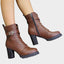 Ankle Boots | Lace-Up Front, Block Heel, Buckle Strap 7