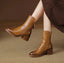 Ankle Boots | Leather, Block Heel, Side Zip 0