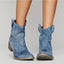 Ankle Boots | Western Stitching, Flat Block Heel 0