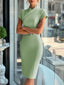 Asymmetrical Dress | Sleek Sky Blue with Belt, Midi Length 5