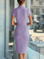Asymmetrical Dress | Sleek Sky Blue with Belt, Midi Length 8