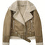 Aviator Jacket | Belted Waist, Plush Lined Collar 0