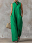 Black Jumpsuit | Sleeveless, Collared, Wide Leg 3