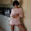 Black Mini Dress | Boat Neckline, Long Sleeve, Ruffled Hem 3