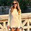 Black Mini Dress | Boat Neckline, Long Sleeve, Ruffled Hem 5