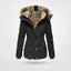 Women’s Mid-Length Quilted Parka with Faux Fur Trim