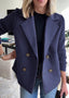 Blazer | Double Breasted Front, Ribbed Knit Sleeves 2