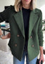 Blazer | Double Breasted Front, Ribbed Knit Sleeves 3