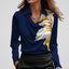 Blouse | Draped Cowl Neck, Long Sleeve Satin 12