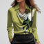 Blouse | Draped Cowl Neck, Long Sleeve Satin 6
