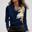 Blouse | Draped Cowl Neck, Long Sleeve Satin 7