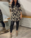 Blouse | Printed Pattern, V-Neckline, Long Sleeves 0