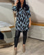 Blouse | Printed Pattern, V-Neckline, Long Sleeves 2