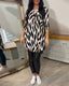 Blouse | Printed Pattern, V-Neckline, Long Sleeves 4