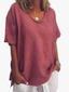 Blouse | Round Neckline, Short Rolled-Up Sleeves 1