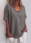 Blouse | Round Neckline, Short Rolled-Up Sleeves 3