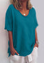 Blouse | Round Neckline, Short Rolled-Up Sleeves 5